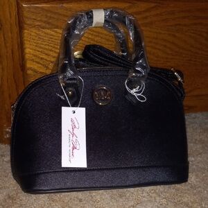 Marilyn Monroe Black Satchel with Structured Design
